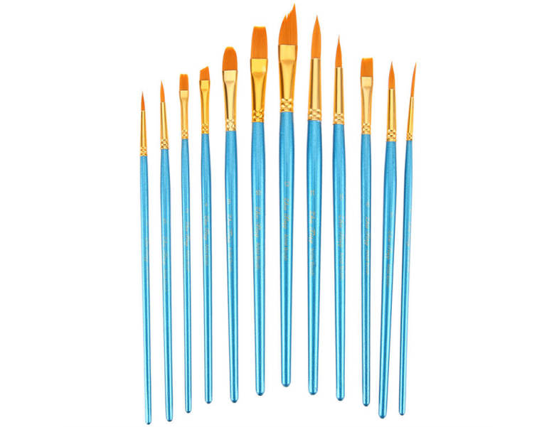 ZhuTing 12pcs Nylon Hair Paint Brush Artist Watercolor Acrylic Oil Painting with Palette
