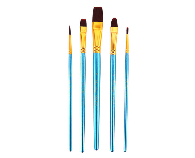 ZhuTing 5pcs Nylon Hair Painting Brush Artist Watercolor Acrylic Oil Drawing Tools