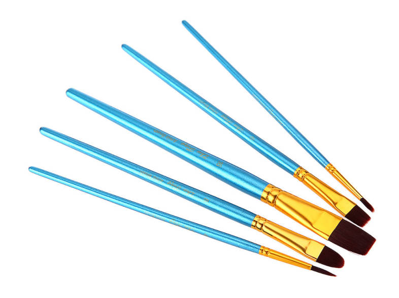 ZhuTing 5pcs Nylon Hair Painting Brush Artist Watercolor Acrylic Oil Drawing Tools