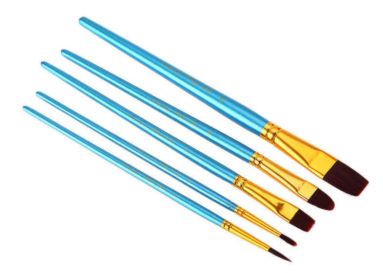 ZhuTing 5pcs Nylon Hair Painting Brush Artist Watercolor Acrylic Oil Drawing Tools