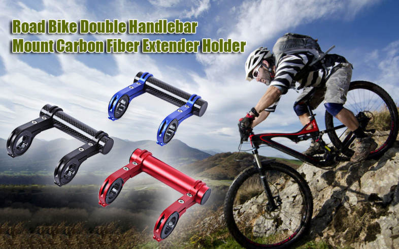 Road Bicycle Double Handlebar Extended Mount Carbon Fiber Extender Holder