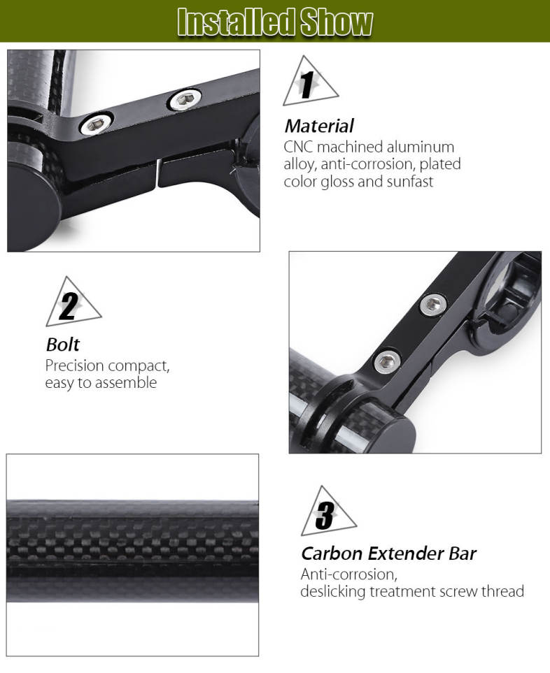 Road Bicycle Double Handlebar Extended Mount Carbon Fiber Extender Holder