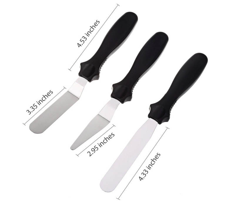 3pcs Stainless Steel DIY Cake Cream Spread Decorating Smudge Tool
