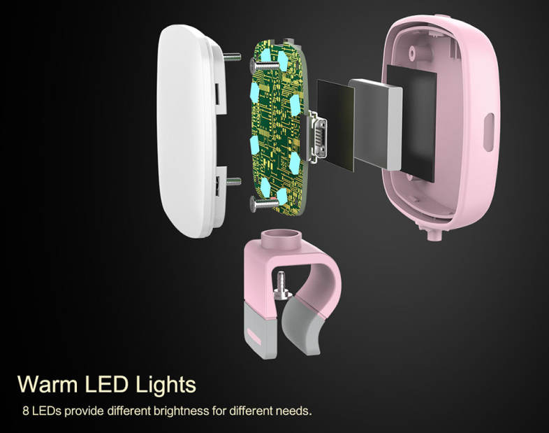 ROCK O2 Mini 8 LEDs Mobile Phone Fill-in Flashlight Lightweight Design with Adjustable Lightness