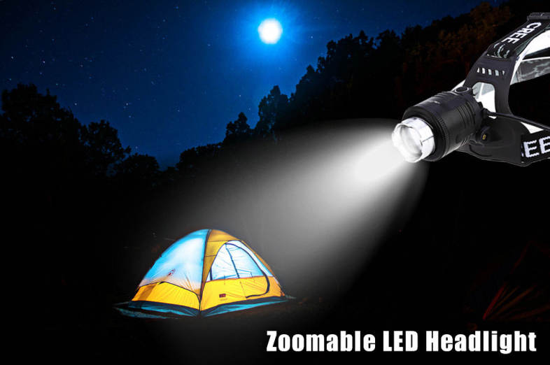 20W 850LM T6 LED Headlight Blue White Adjustable Focus Fishing Light