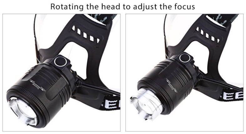 20W 850LM T6 LED Headlight Blue White Adjustable Focus Fishing Light