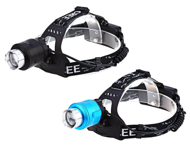 20W 850LM T6 LED Headlight Blue White Adjustable Focus Fishing Light