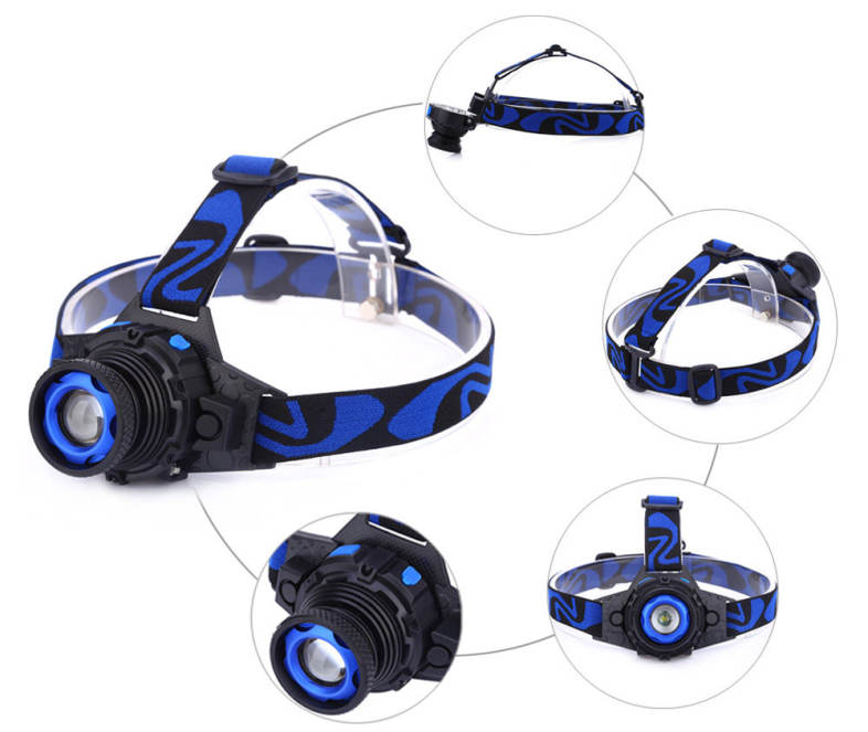 DC 5V 5W 500LM T6 LED Focus Headlamp 3 Modes Rechargeable Lens Light