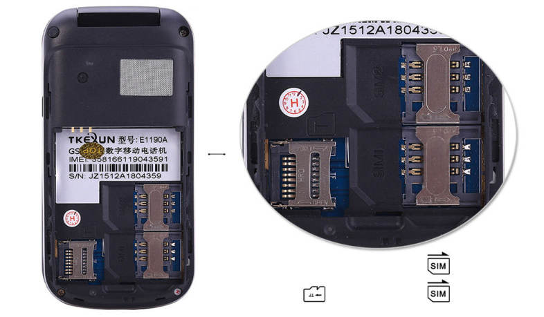 E1190A Quad Band Unlocked Phone with Sound Recorder Alarm