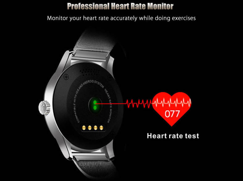 K88H MTK2502 Bluetooth 4.0 Smart Watch Heart Rate Track Wristwatch