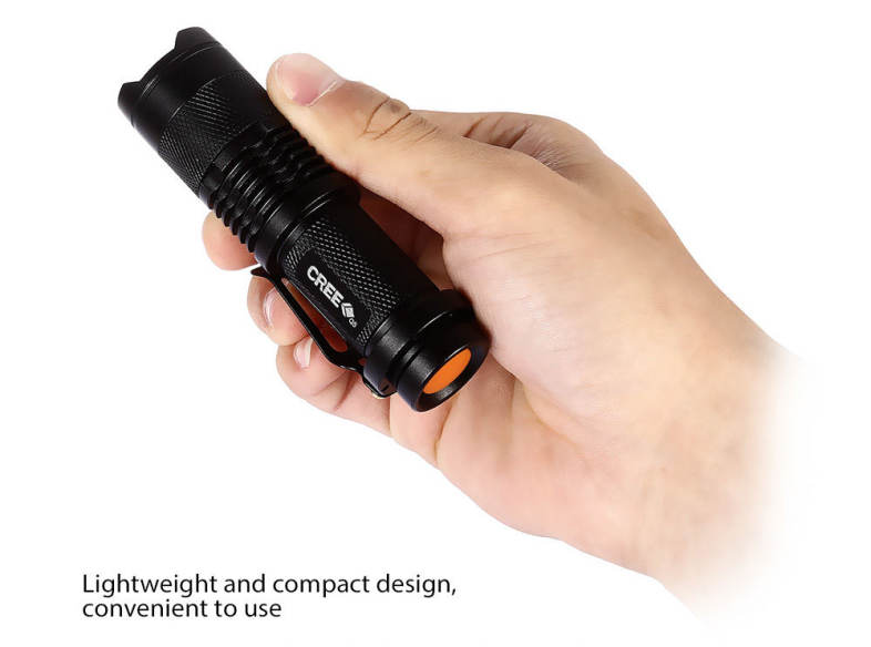 AloneFire 3W XPE LED Zoomable Mini Flashlight 3 Modes Waterproof Lamp