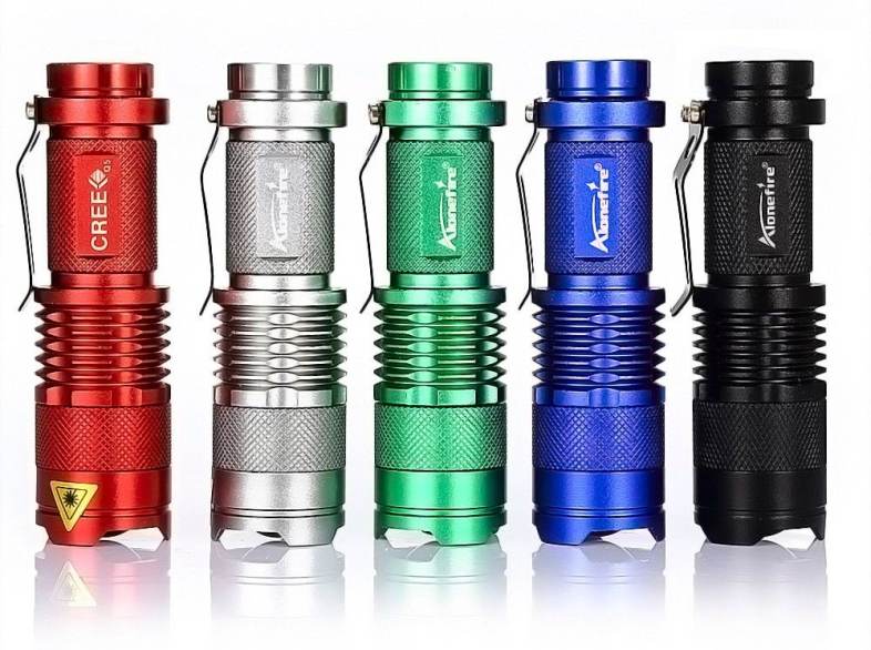 AloneFire 3W XPE LED Zoomable Mini Flashlight 3 Modes Waterproof Lamp
