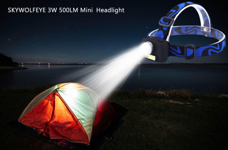 SKYWOLFEYE S152 3W 500LM Mini Rotating Headlight Outdoor Camping Lamp