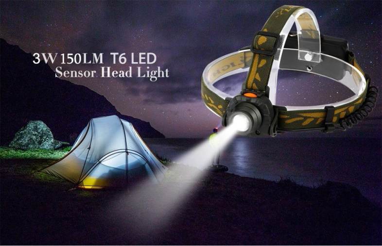 3W 150LM T6 LED Sensor Head Light Multi-functional Fishing Lamp