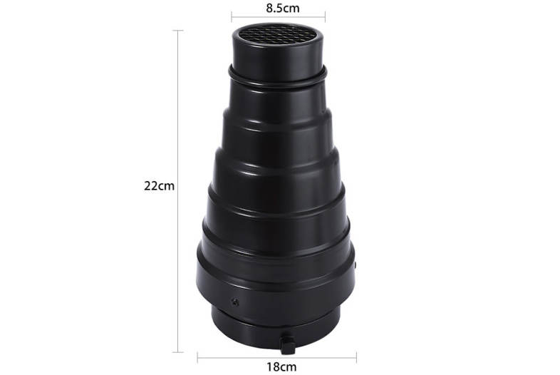 CY Conical Large Size Snoot with Honeycomb Grid 5pcs Color Filter