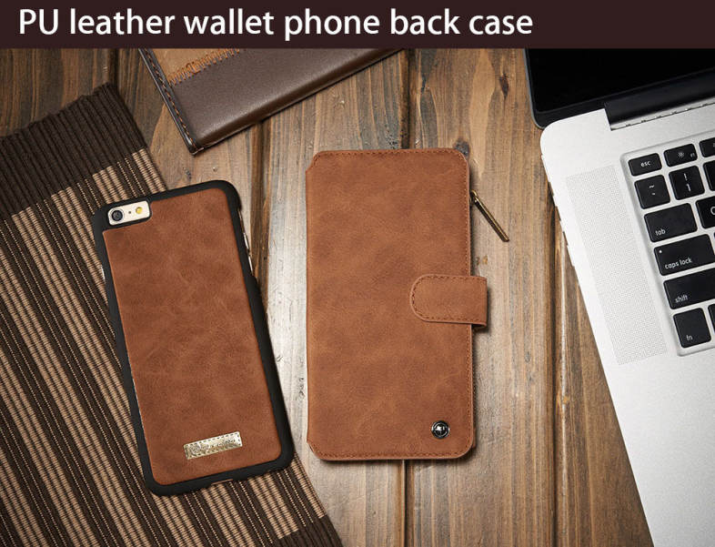 2 in 1 PU Leather Pocket Protective Case for iPhone 6 / 6S Full Body Mobile Shell with Card Slot