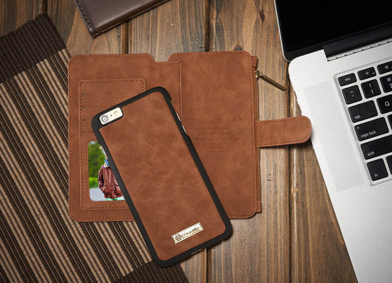 2 in 1 PU Leather Pocket Protective Case for iPhone 6 / 6S Full Body Mobile Shell with Card Slot