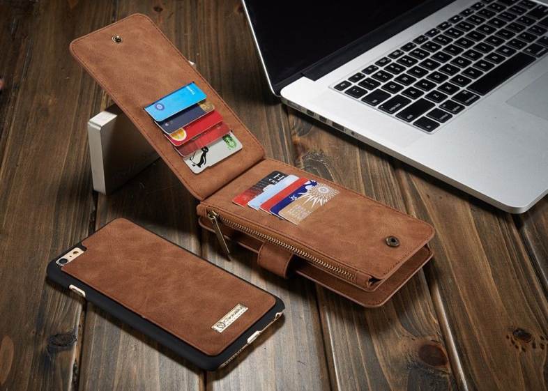 2 in 1 PU Leather Pocket Protective Case for iPhone 6 / 6S Full Body Mobile Shell with Card Slot