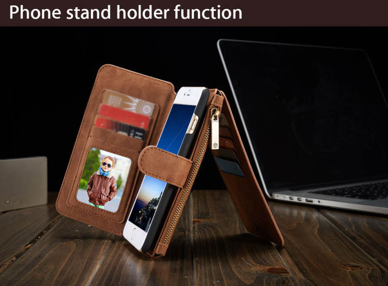 2 in 1 PU Leather Pocket Protective Case for iPhone 6 / 6S Full Body Mobile Shell with Card Slot
