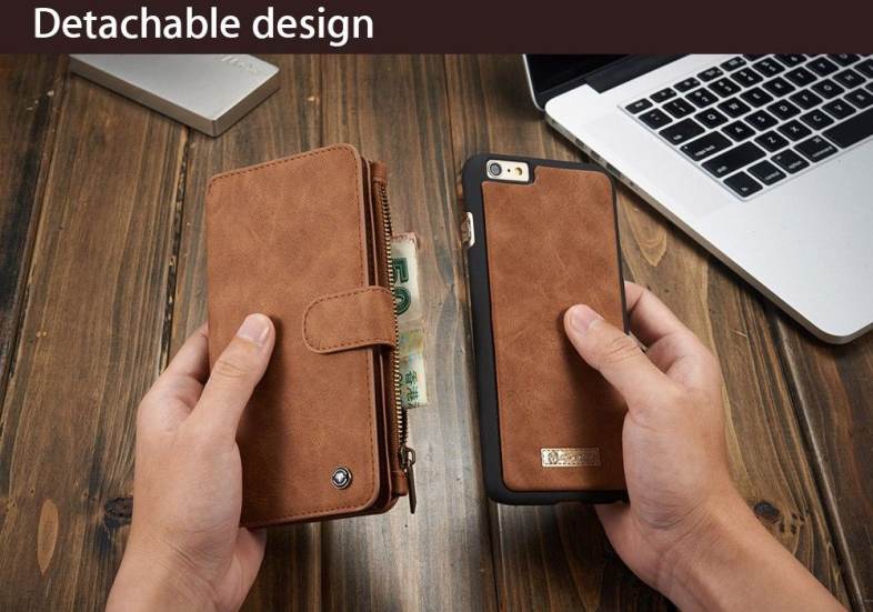 2 in 1 PU Leather Pocket Protective Case for iPhone 6 / 6S Full Body Mobile Shell with Card Slot