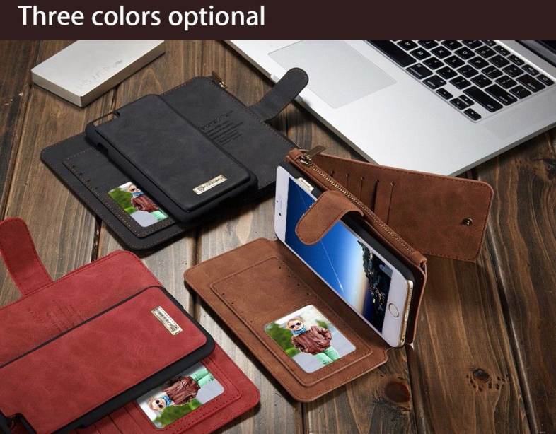 2 in 1 PU Leather Pocket Protective Case for iPhone 6 / 6S Full Body Mobile Shell with Card Slot