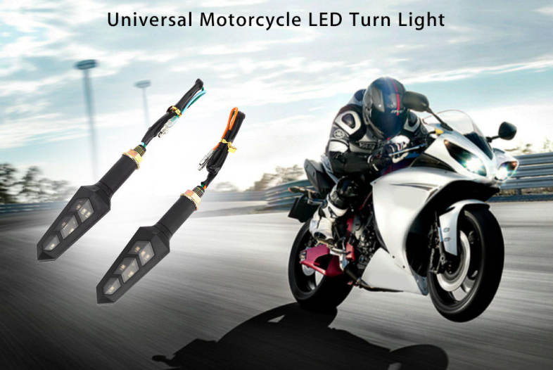 Pair of Universal Motorcycle Motorbike LED Turn Signal Light Corner Lamp