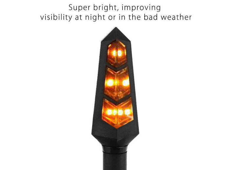 Pair of Universal Motorcycle Motorbike LED Turn Signal Light Corner Lamp