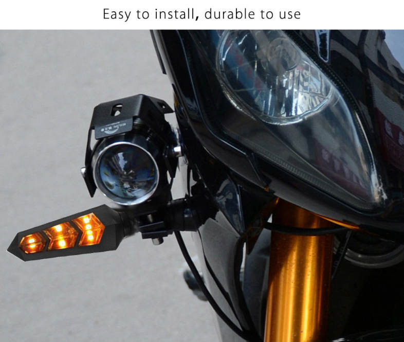 Pair of Universal Motorcycle Motorbike LED Turn Signal Light Corner Lamp