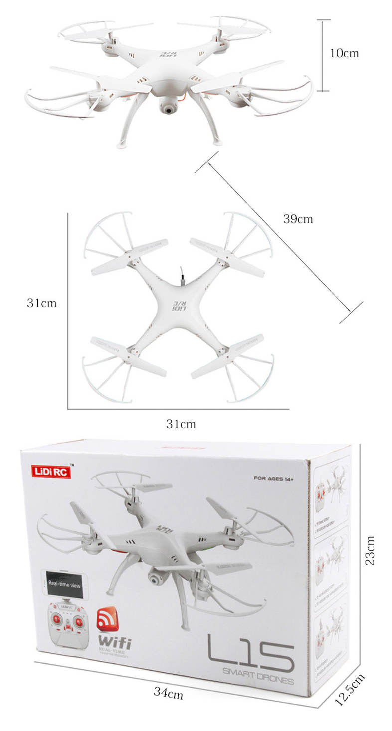 LiDiRC L15FW WiFi FPV 2.4GHz 4CH 6 Axis Gyro Waterproof Brushed RC Quadcopter