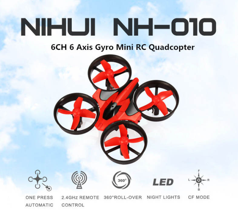 NIHUI NH - 010 2.4G 6CH 6 Axis Gyro Mini RC Quadcopter 360 Degree Flip One Key Return with LED Light