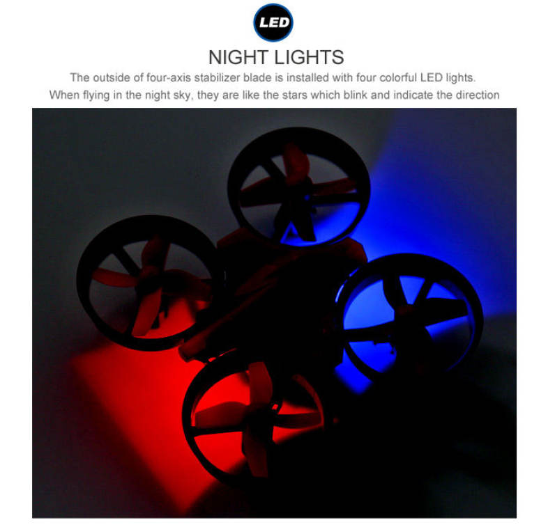 NIHUI NH - 010 2.4G 6CH 6 Axis Gyro Mini RC Quadcopter 360 Degree Flip One Key Return with LED Light