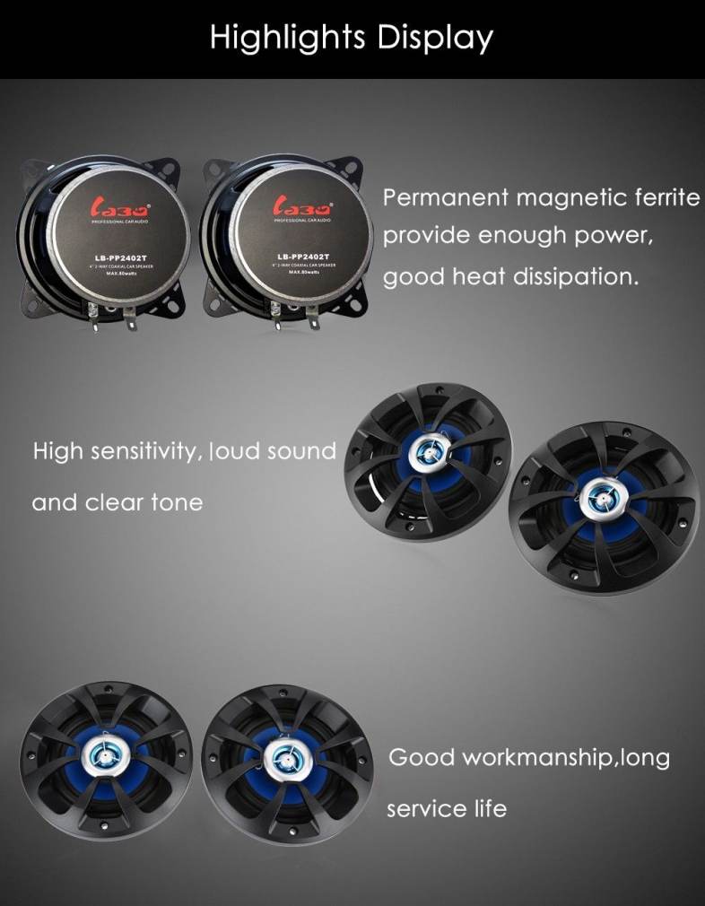 LABO Paired LB - PP2402T Car 4 Inch Music Power Sensitivity Coaxial Speaker