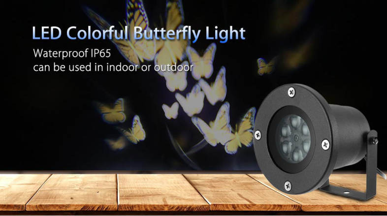 Lightme 100 - 240V 4W LED Colorful Butterfly Light Waterproof Landscape Projector Lamp
