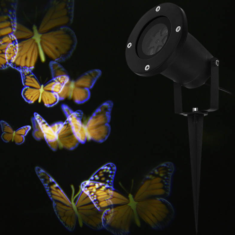 Lightme 100 - 240V 4W LED Colorful Butterfly Light Waterproof Landscape Projector Lamp