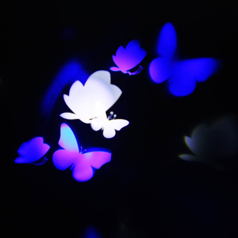 Lightme 100 - 240V 4W LED Waterproof Blue and White Butterfly Light Landscape Projector Lamp