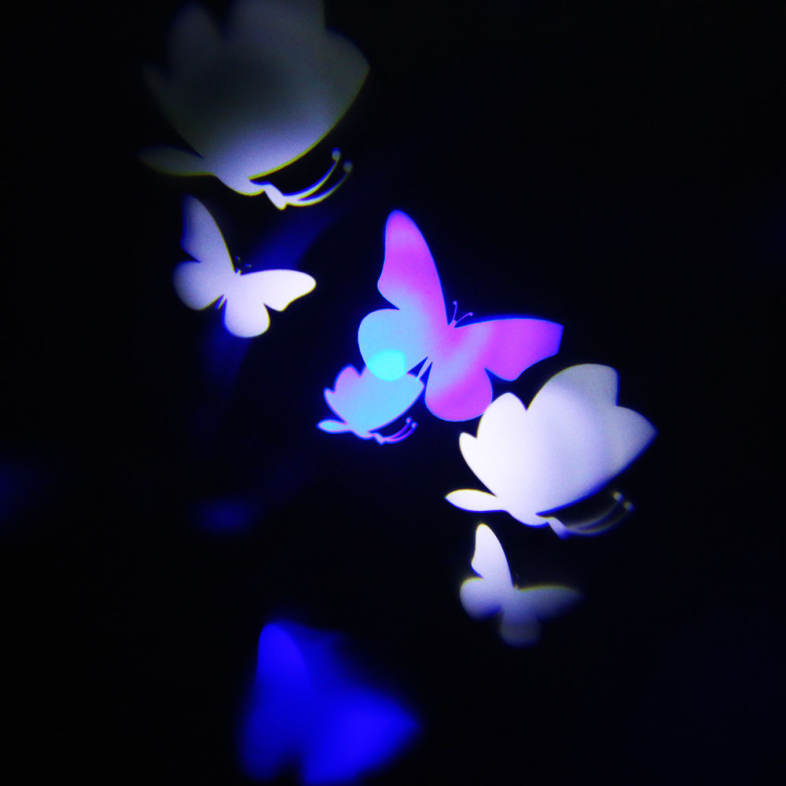 Lightme 100 - 240V 4W LED Waterproof Blue and White Butterfly Light Landscape Projector Lamp
