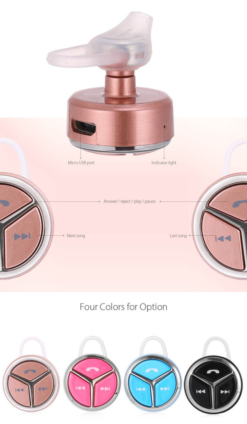 Q5 Wireless Bluetooth Music Headset with Mic Hands-free Call Song Switch