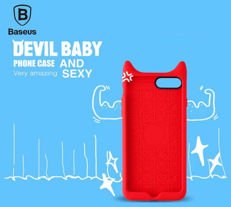 Baseus 5.5 inch Soft Funny Devil Protective Mobile Phone Back Case Cover for iPhone 7 Plus