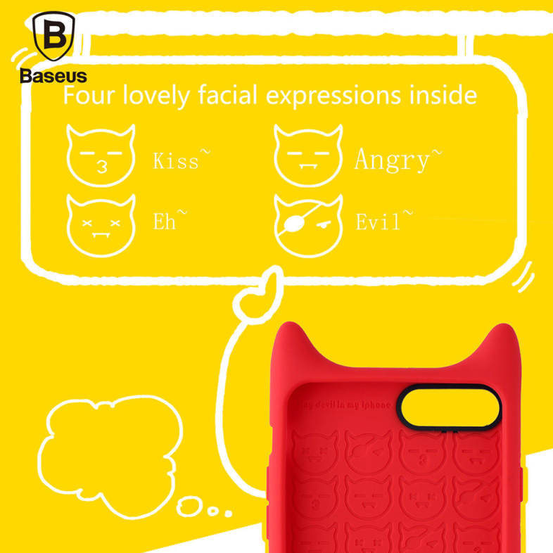 Baseus 5.5 inch Soft Funny Devil Protective Mobile Phone Back Case Cover for iPhone 7 Plus