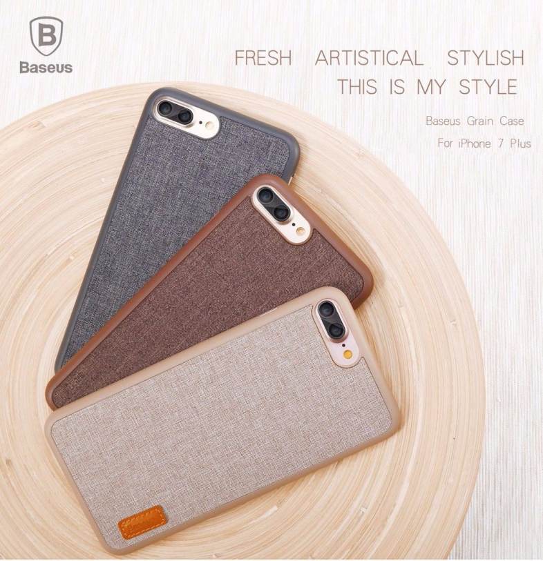 Baseus Grain Series 5.5 inch Stylish Protective Mobile Phone Back Case Cover for iPhone 7 Plus