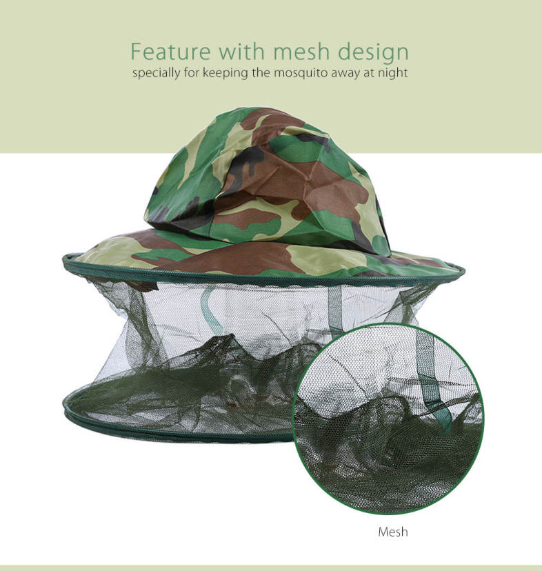 LEO Outdoor Digital Jungle Camouflage Anti-mosquito Insect Fishing Mesh Face Mask Cap Hat