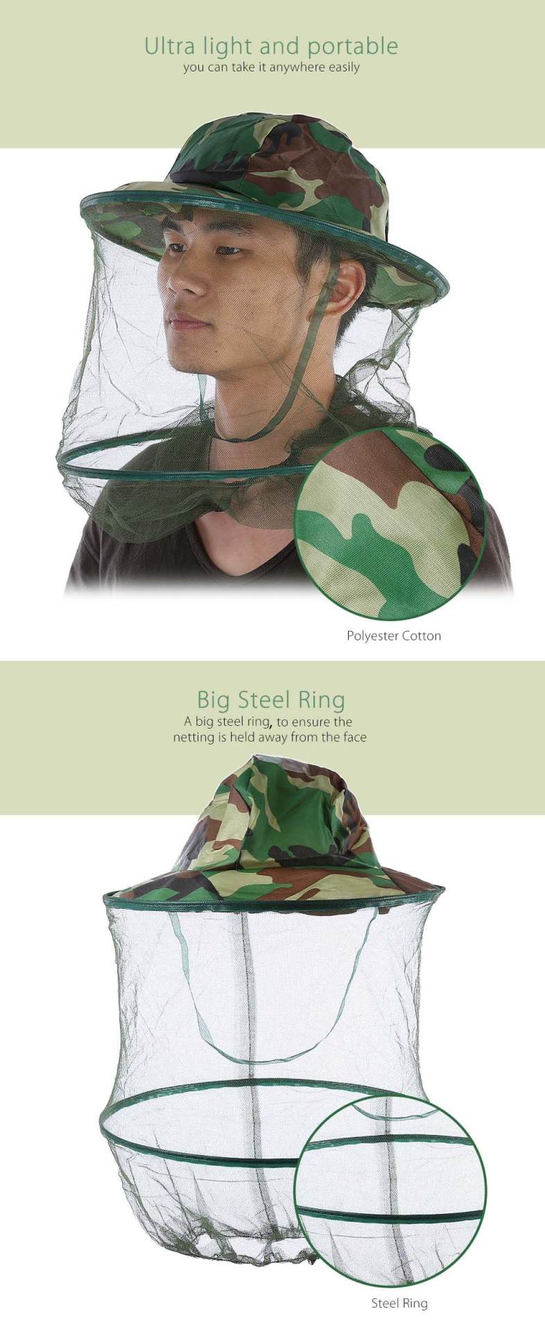 LEO Outdoor Digital Jungle Camouflage Anti-mosquito Insect Fishing Mesh Face Mask Cap Hat