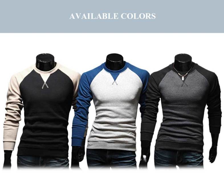 Casual Patchwork Round Neck Long Sleeve Shirt for Men