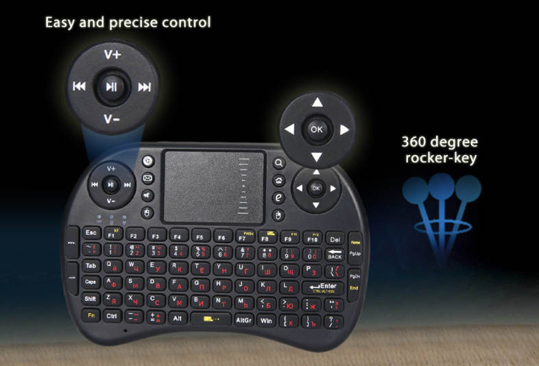 M2S 2.4GHz Wireless QWERTY Keyboard Touchpad with USB Receiver