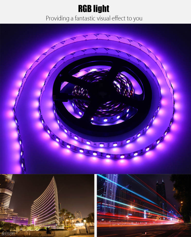 5M 300 LEDs SMD 5050 Flexible Colorful Strip Light Christmas Decorative Lamp with Remote Control