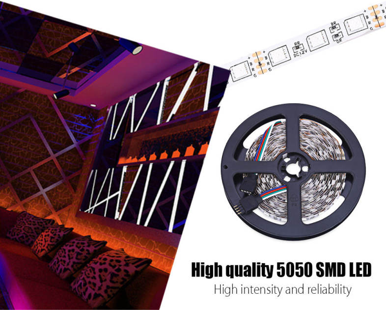 5M 300 LEDs SMD 5050 Flexible Colorful Strip Light Christmas Decorative Lamp with Remote Control