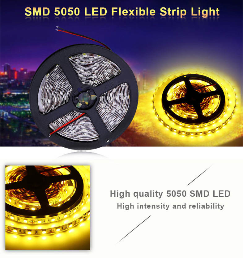 5M 300 LEDs SMD 5050 Flexible Strip Light Christmas Decorative Lamp