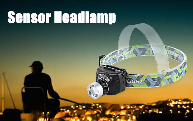 LEO Adjustable Focusing Sensor Headlamp Headlight for Fishing Camping Hunting Hiking