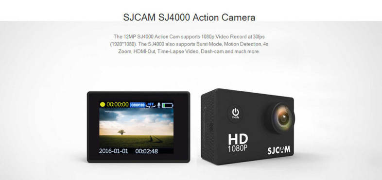 Original SJCAM SJ4000 Action Sport Camera 1080P 170 Degrees Wide Angle Lens 12MP Sensor