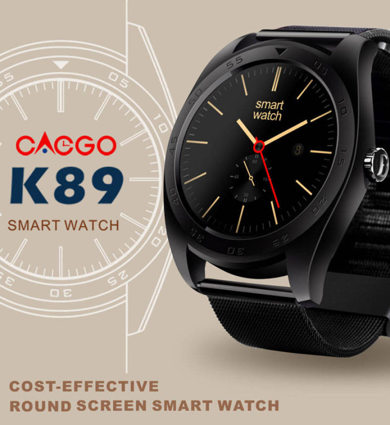 CACGO K89 Bluetooth 4.0 Heart Rate Monitor Smart Watch with Three-axis Accelerometer Loudspeaker